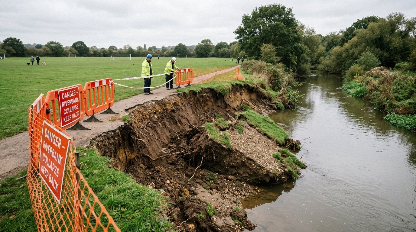 Riverbank Collapse Iford Playing Fields