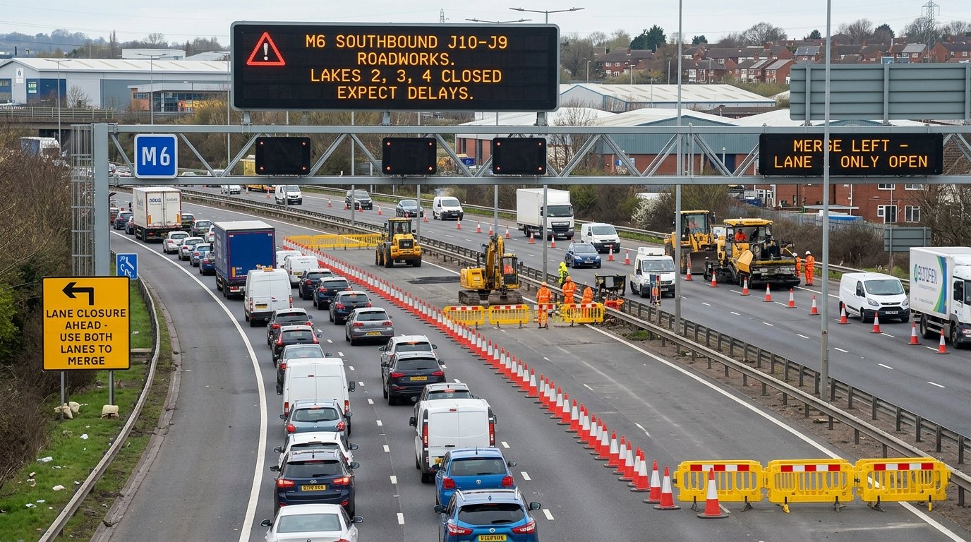 M6 Walsall Birmingham Lanes Closure
